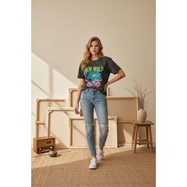 футболка жіноча XR869 grey р.S-L "X-Ray" недорого оптом від прямого постачальника