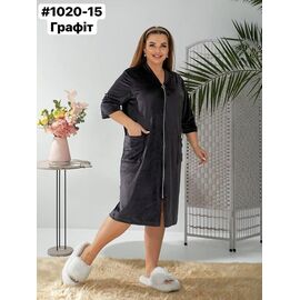 Халат жіночий 1020-15 d.grey р.50-64 "ZLATA" недорого оптом від прямого постачальника