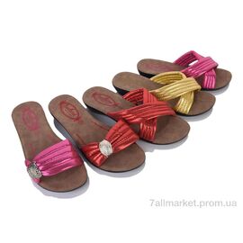 Фотография Шлепки женские облегченные Лето 26001-1 mix (60 пар р.36-41) "DeMur" недорого оптом от прямого поставщика
