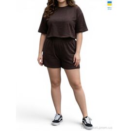 Жіночий костюм Літо 1249 шоколад (4 шт. р.сіткаS-XL) "Sport style" недорого оптом від прямого постачальника