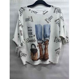 Фотография Свитер женский E1811 white р.48-52 "Emsweekis" недорого оптом от прямого поставщика