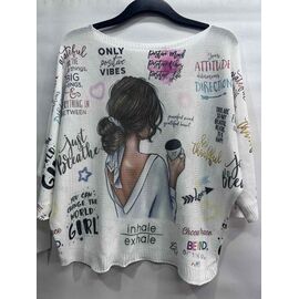 Фотография Свитер женский E1814 white р.48-52 "Emsweekis" недорого оптом от прямого поставщика