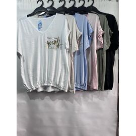 футболка жіноча E1683 white р.50-54 "Emsweekis" недорого оптом від прямого постачальника