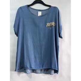 футболка жіноча E1712 blue р.50-54 "Emsweekis" недорого оптом від прямого постачальника