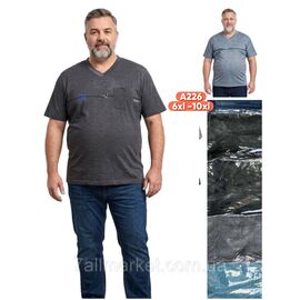 Фотография Футболка мужская молодёжная батал р-ры 6XL-10XL(микс цв) "STELLA" недорого оптом от прямого поставщика