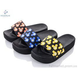 Фотография Шлепки женские облегченные Лето 1265 mix (10 пар р.36-41) "Acorus" недорого оптом от прямого поставщика
