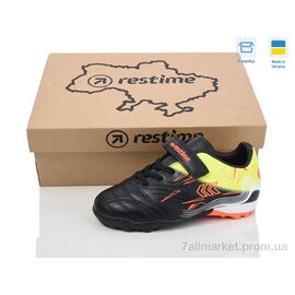 Футбольне взуття дитячі Весна/осінь DD024137-1 black-lime (16 пар р.31-35) "Restime" недорого оптом від прямого постачальника