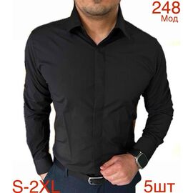 Фотография Рубашка мужская ND1260-248 black р.46-54 "EMRE" недорого оптом от прямого поставщика