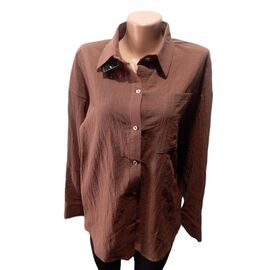 Фотография Рубашка женская 32681 brown р.S-XL "VICTORY" недорого оптом от прямого поставщика
