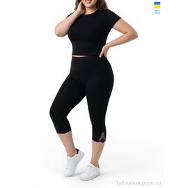 Фотография Капри женские Лето 700-1 чорний батал (3 шт. р.сетка 3XL-8XL) "Sport style" недорого оптом от прямого поставщика