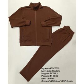 Фотография Костюм спортивный мужской 0183 brown р.M-3XL "REMAIN" недорого оптом от прямого поставщика