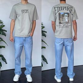 Фотография Футболка мужская 90586 grey р.S-XL "i8denim" недорого оптом от прямого поставщика