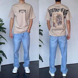 Фотография Футболка мужская 90584 beige р.S-XL "i8denim" недорого оптом от прямого поставщика
