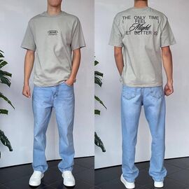 Фотография Футболка мужская 90582 grey р.S-XL "i8denim" недорого оптом от прямого поставщика