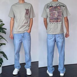 Фотография Футболка мужская 90580 grey р.S-XL "i8denim" недорого оптом от прямого поставщика