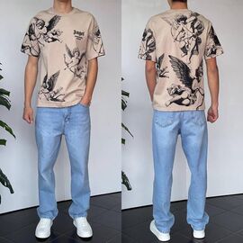 Фотография Футболка мужская 90566 beige р.S-XL "i8denim" недорого оптом от прямого поставщика