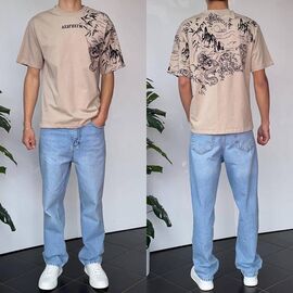 Фотография Футболка мужская 90568 beige р.S-XL "i8denim" недорого оптом от прямого поставщика