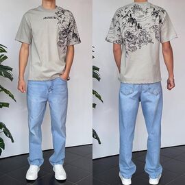 Фотография Футболка мужская 90568 grey р.S-XL "i8denim" недорого оптом от прямого поставщика