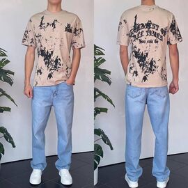 Фотография Футболка мужская 90572 beige р.S-XL "i8denim" недорого оптом от прямого поставщика