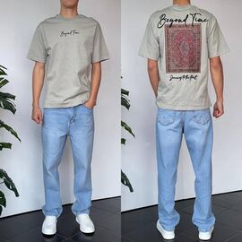 Фотография Футболка мужская 90577 grey р.S-XL "i8denim" недорого оптом от прямого поставщика