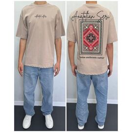 Фотография Футболка мужская 90551 beige р.S-XL "i8denim" недорого оптом от прямого поставщика