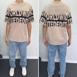 Фотография Футболка мужская 90571 beige р.S-2XL "i8denim" недорого оптом от прямого поставщика