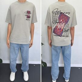 Фотография Футболка мужская 90579 grey р.S-2XL "i8denim" недорого оптом от прямого поставщика