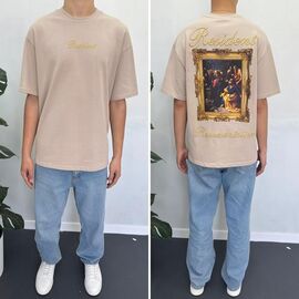 Фотография Футболка мужская 90554 beige р.S-2XL "i8denim" недорого оптом от прямого поставщика