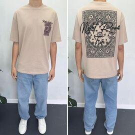Фотография Футболка мужская 90583-0 beige р.S-2XL "i8denim" недорого оптом от прямого поставщика