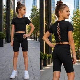Костюм дитячий на дівчинку KR454 black р.34-42 "Karolina" недорого оптом від прямого постачальника