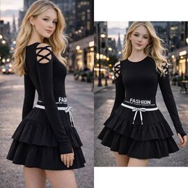 Фотография Юбка детская на девочку KR479 black р.32-42 "Karolina" недорого оптом от прямого поставщика