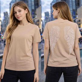 Фотография Футболка детская на девочку KR493 beige р.34-42 "Karolina" недорого оптом от прямого поставщика
