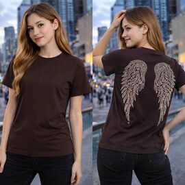 Фотография Футболка детская на девочку KR494 brown р.34-42 "Karolina" недорого оптом от прямого поставщика