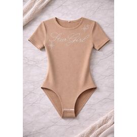 Боді на дівчинку KR553 beige р.34-42 "Karolina" недорого оптом від прямого постачальника