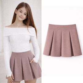 Фотография Юбка-шорты детская на девочку KR600 beige р.32-42 "Karolina" недорого оптом от прямого поставщика