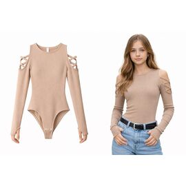 Боді на дівчинку KR613 beige р.34-42 "Karolina" недорого оптом від прямого постачальника