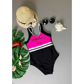 Фотография Купальник детский на девочку 1823 black-pink р.34-42 "DFK" недорого оптом от прямого поставщика