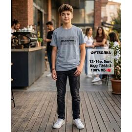 Фотография Футболка детская на мальчика T268-3 grey р.152-176 "iBamBino" недорого оптом от прямого поставщика