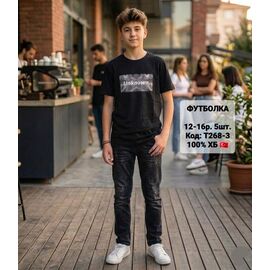 Фотография Футболка детская на мальчика T268-3 black р.152-176 "iBamBino" недорого оптом от прямого поставщика