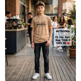 Фотография Футболка детская на мальчика T268-3 beige р.152-176 "iBamBino" недорого оптом от прямого поставщика