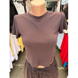 Фотография Футболка женская F004 brown р.S-L "SHEPARIS" недорого оптом от прямого поставщика