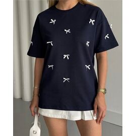 Фотография Футболка женская F008 navy р.S-L "SHEPARIS" недорого оптом от прямого поставщика