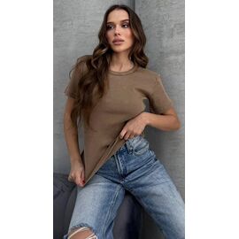 Фотография Футболка женская F012 brown р.S-L "SHEPARIS" недорого оптом от прямого поставщика