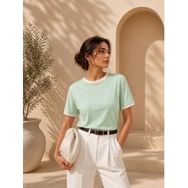 Фотография Футболка женская F025 mint р.S-L "SHEPARIS" недорого оптом от прямого поставщика