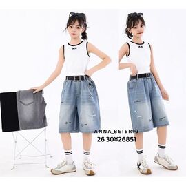 Фотография Бриджи детские на девочку 26851 black р.26-30 "Delfinka" недорого оптом от прямого поставщика