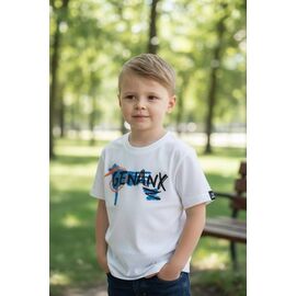 Фотография Футболка детская на мальчика 6025 white р.110-150 "Delfinka" недорого оптом от прямого поставщика