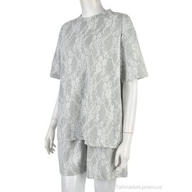 Жіночий костюм Літо 4407-11 grey (4 шт. р.сіткаM-2XL) "Мир" недорого оптом від прямого постачальника