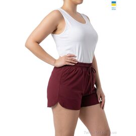 Фотография Шорты женские Лето 1248 норма бордо (4 шт. р.сетка S-XL) "Sport style" недорого оптом от прямого поставщика