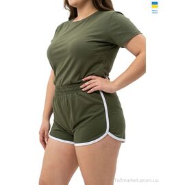 Фотография Шорты женские Лето 10614 батал хакі (4 шт. р.сетка XL-4XL) "Sport style" недорого оптом от прямого поставщика