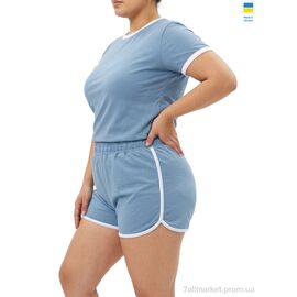 Фотография Шорты женские Лето 1614 норма блакитний (4 шт. р.сетка S-XL) "Sport style" недорого оптом от прямого поставщика
